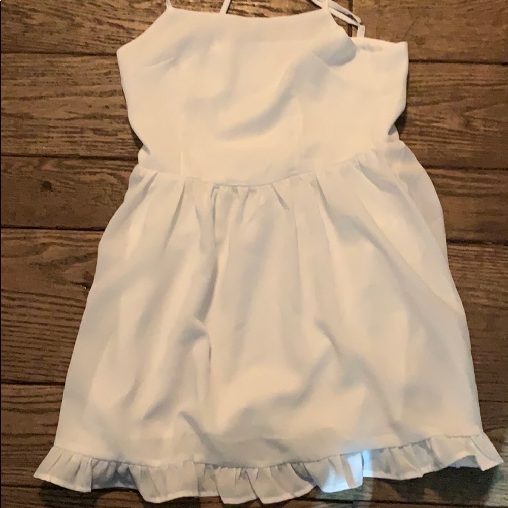 Ruffle hem white sundress
